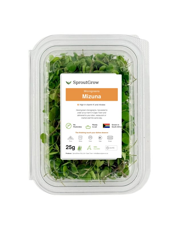 SproutGrow Mizuna microgreens — 25g recyclable punnet